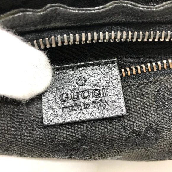 Auth GUCCI 28566 GG body bag Belt bag Waist Pouch Black/SilverHardware main image 12